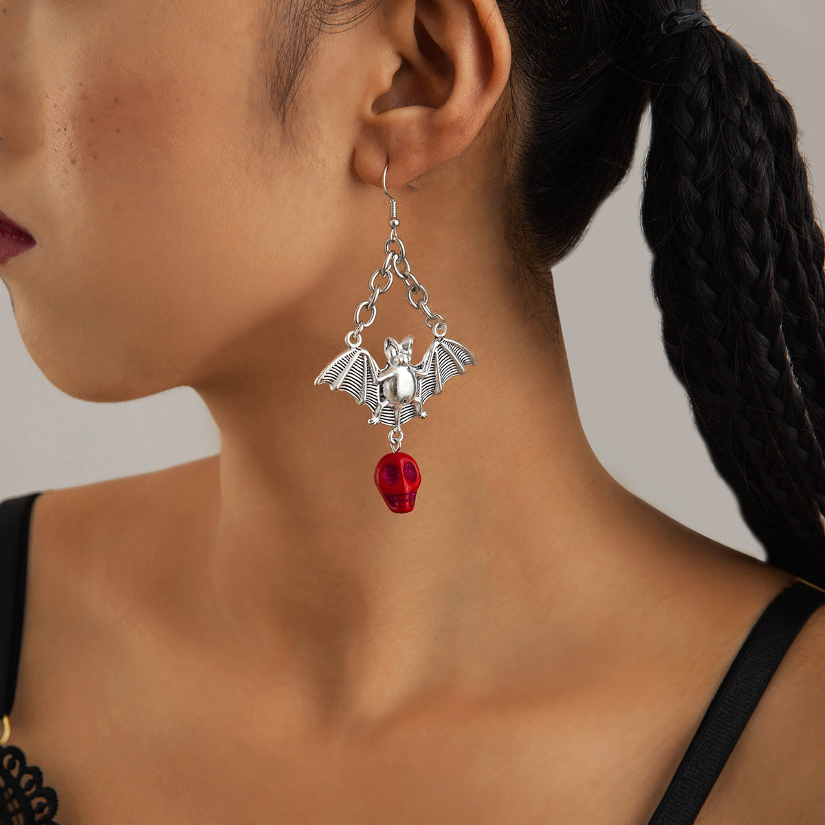 Wholesale  funny skull alloy earrings